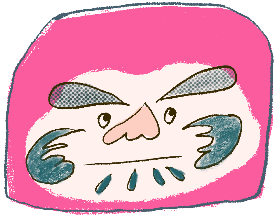 ダルマの顔 ピンク色