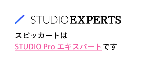 STUDIO EXPERTS スピッカートはSTUDIO Pro エキスパートです